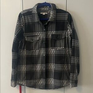 Gray, light gray and White Plaid Button-Up Shacket by O’Neill size large